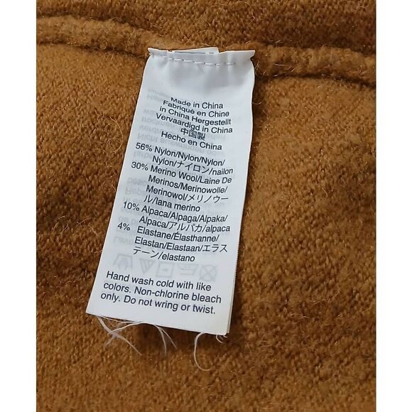 J crew womens medium wool alpaca super soft tan orange camel sweater turtleneck - Picture 6 of 7